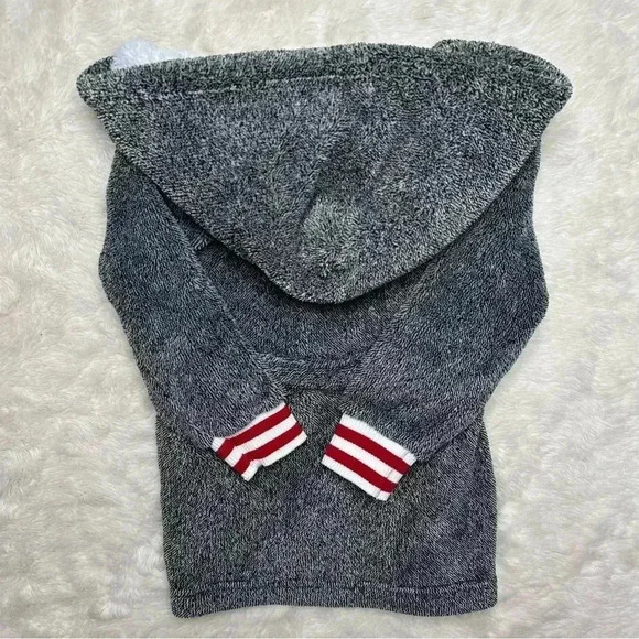 Canadiana Bathrobe Tie  Waist Hooded Charcoal Grey Size 3T - Picture 11 of 16